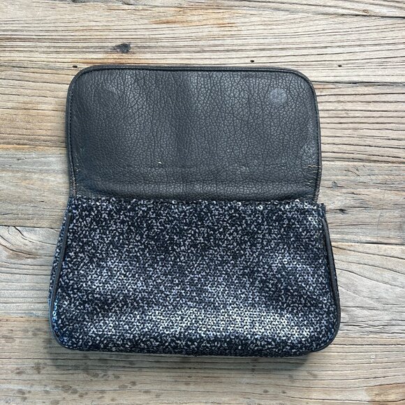 Deux Lux Black Sequin Studded Clutch Bag - Picture 2 of 7